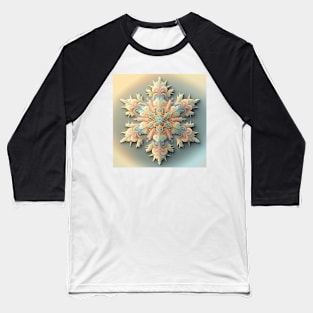 A Fractal Design in A Snowflake Motif Baseball T-Shirt